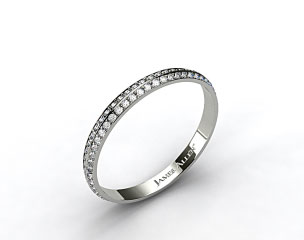 Platinum Knife Edge Pave Eternity Wedding Band